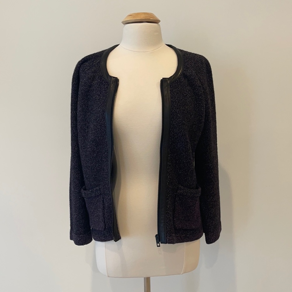Rag and Bone cardigan with leather trim